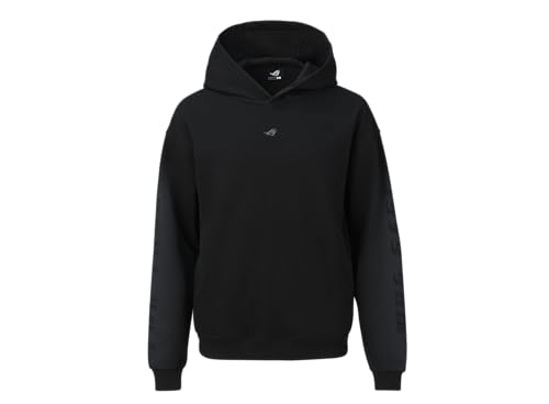 ASUS ROG Ombre CJ1003 HOODIE Black (Pullover mit Kapuze und Taschen, ROG-Logo, atmungsaktives Baumwollgemisch, Regular-Fit, schwarz) von ASUS