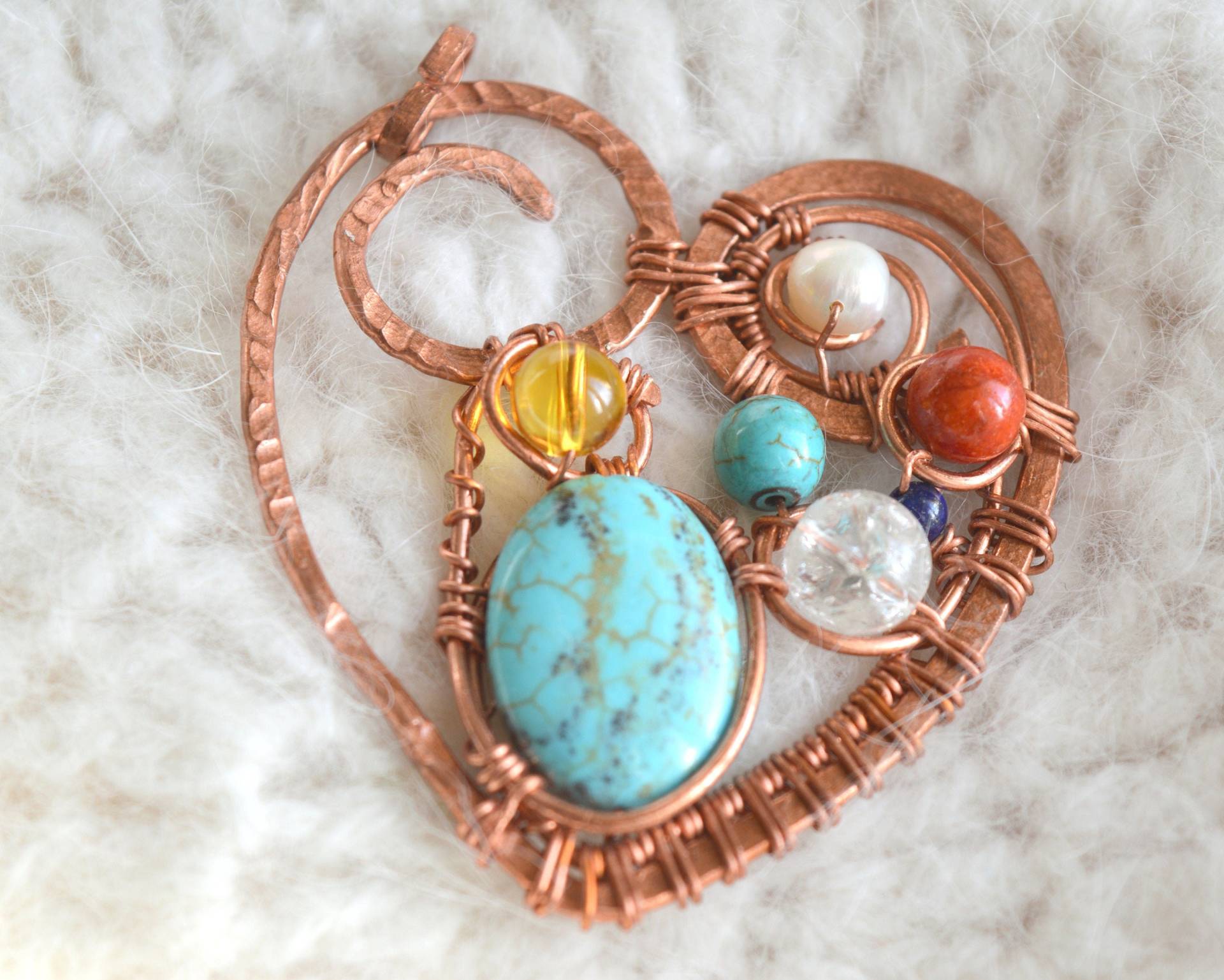 Draht Herz Anhänger, Kupferdraht Anhänger Mit Natürlichen Edelsteinen, Schmuck, Verpackt Kostenloser Versand Weltweit Draht Herz Anhänger, Kupferdraht Anhänger Mit Natürlichen Edelsteinen, Schmuck, Verpackt Kostenloser Versand Weltweit von ASUlrichDesign