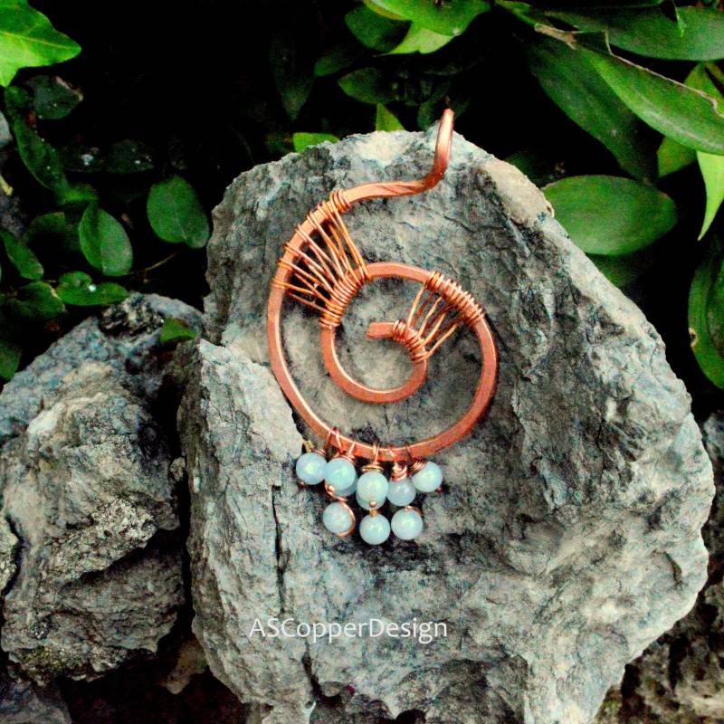 Kupfer Anhänger Aquamarin Stein Pedant Draht Handgemachter Schmuck Mit Edelstein Frauen Schmuck, Kostenloser Versand Weltweit Kupfer Anhänger Aquamarin Stein Pedant Draht Handgemachter Schmuck Mit Edelstein Frauen Schmuck, Kostenloser Versand Weltweit von ASUlrichDesign