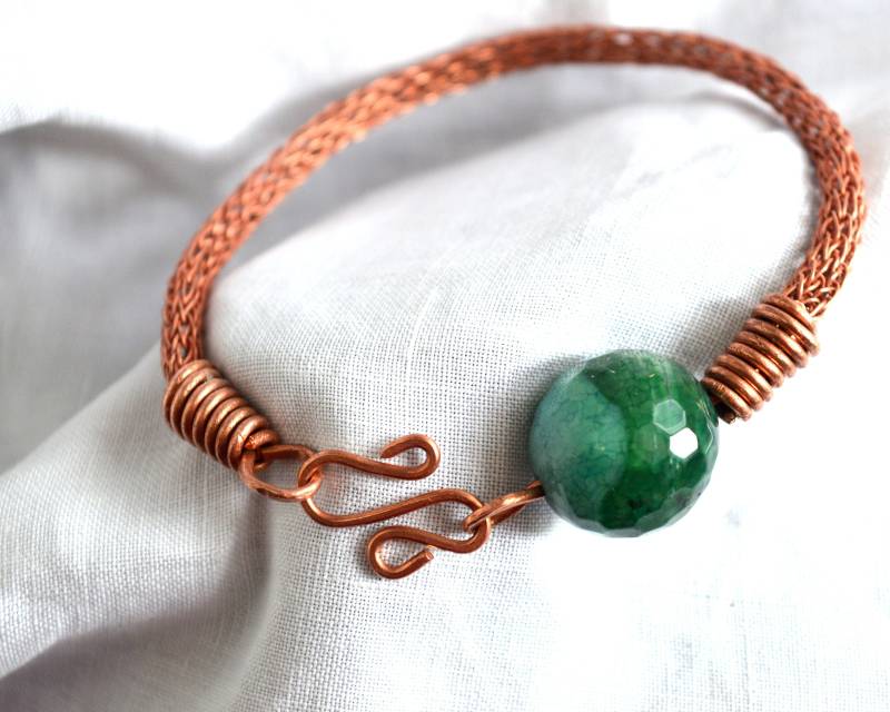 Wikinger-Kette Armbänder Mit Agatha Ston, Draht Armbänder, Handgemachte Kupferdraht Gewickelt Schmuck, Kostenloser Versand Weltweit von ASUlrichDesign