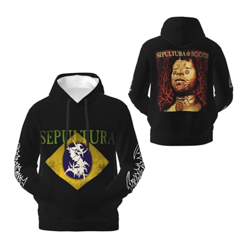 ASVIL Sepultura Roots Logo Fleece Pullover Herren Kapuze Hoodie Sweatshirt Langarm Kapuzenpullover für Männer Fan Merch Top mit Tasche ASVIL Sepultura Roots Logo Fleece Pullover Herren Kapuze Hoodie Sweatshirt Langarm Kapuzenpullover für Männer Fan Merch Top mit Tasche von ASVIL