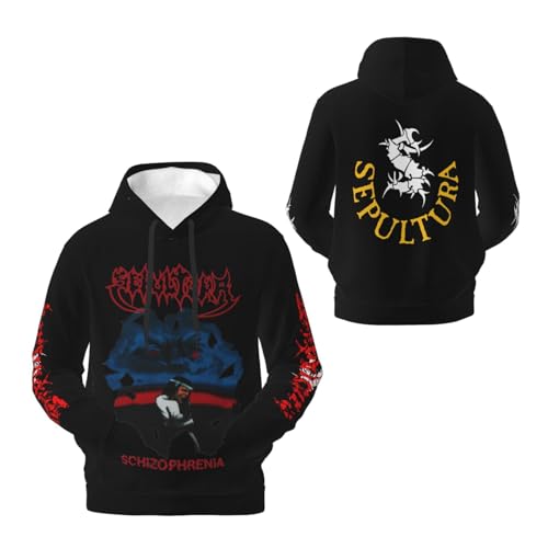 ASVIL Sepultura Roots Logo Fleece Pullover Herren Kapuze Hoodie Sweatshirt Langarm Kapuzenpullover für Männer Fan Merch Top mit Tasche von ASVIL