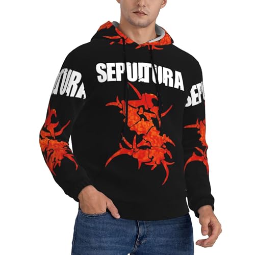 ASVIL Sepultura Roots Logo Pullover Herren Kapuze Hoodie Sweatshirt Langarm Kapuzenpullover für Männer Fan Merch Top mit Tasche von ASVIL