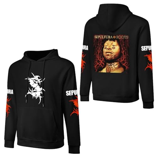 ASVIL Sepultura Roots Pullover Herren Kapuze Hoodie Sweatshirt Langarm Kapuzenpullover Geschenke für Männer Fan Merch Top mit Tasche von ASVIL