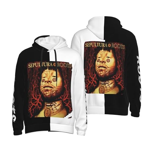 ASVIL Sepultura Roots Pullover Herren Kapuze Hoodie Sweatshirt Langarm Kapuzenpullover Geschenke für Männer Fans Merch Tops mit Tasche von ASVIL