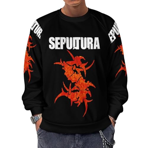 ASVIL Sepultura Roots Schwarz Pullover Herren Crewneck Sweatshirt Langarm Sweater Geschenke für Männer Fan Merch Top von ASVIL