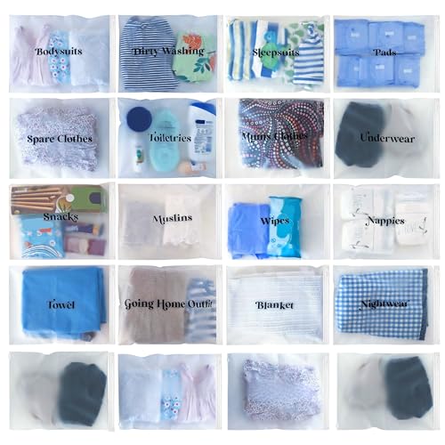 21 x Baby Krankenhaus Mutterschaft Organizer Taschen Essentials | Baby Shower | Mama to Be | Labor & Delivery Bag Labels von ASVP Shop