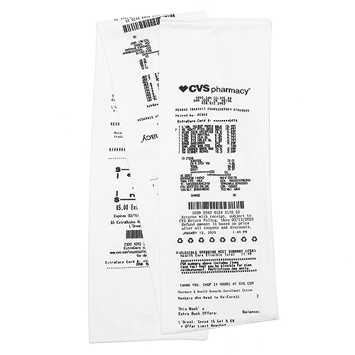 ASVP Shop CVS Quittungsschal, doppelseitig, Fleece, sieht aus wie ein echter CVS-Beleg, Weiss/opulenter Garten, Einheitsgröße von ASVP Shop