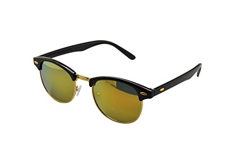 ASVP Shop Designer-Sonnenbrille für Herren und Damen, mit Hornrand, klassischer Retro-Stil, UV400-Schutz (Goldspiegel) von ASVP Shop