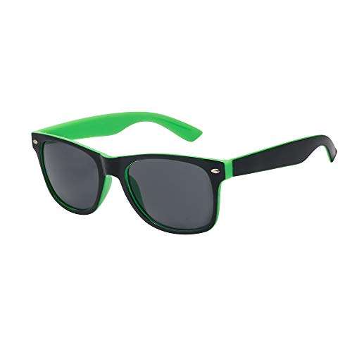ASVP Shop Hochwertige Sonnenbrille Retro Vintage Unisex Brille für Männer und Frauen Schwarz/Grün (WF09) von ASVP Shop