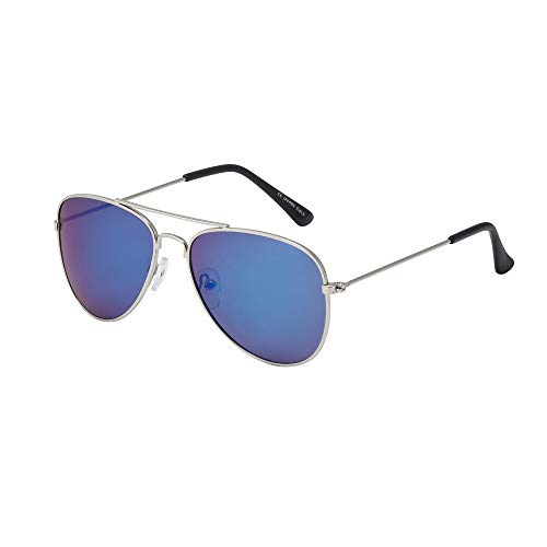 ASVP Shop Kinder-Sonnenbrille für Mädchen, Jungen, Kinder, klassische 80er-Jahre-Retro-Stil, UV-400-Schutz (Blauer Spiegel) von ASVP Shop