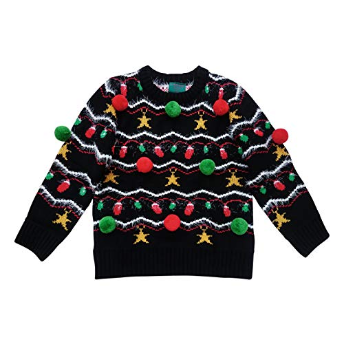 ASVP Shop Weihnachtspullover 3D Kinder Jungen Mädchen Pullover Xmas Lustig, Schwarz , 2-3 Years von ASVP Shop