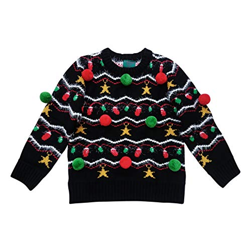 ASVP Shop Weihnachtspullover 3D Kinder Jungen Mädchen Pullover Xmas Lustig, Schwarz , 5-6 Jahre von ASVP Shop