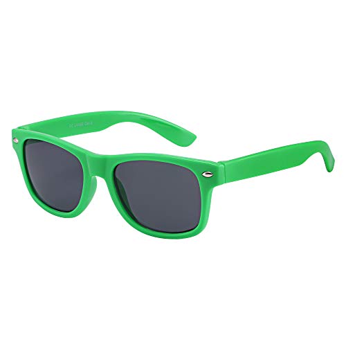 Kinder-Sonnenbrille für Mädchen und Jungen, klassischer Stil, UV-400-Schutz, Grün von ASVP Shop