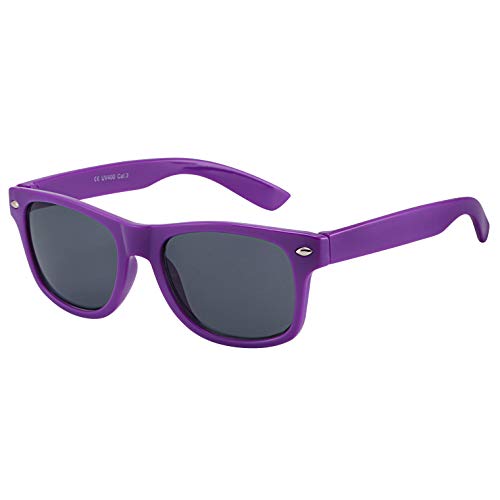 Kinder-Sonnenbrille für Mädchen und Jungen, klassischer Stil, UV-400-Schutz, Violett von ASVP Shop