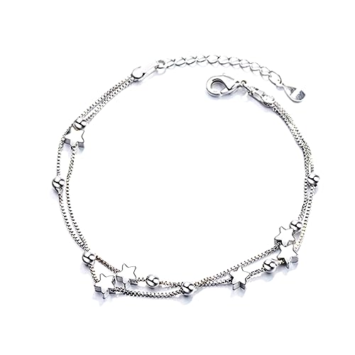 Sterling Silber Armband für Frauen - Feine Armkette Damen 925 Silber Stern Perle Armband - Geschenke für Sie von ASYKNM