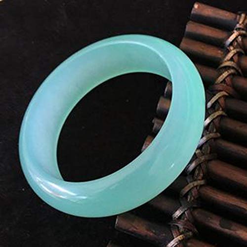 ASZHQUXIUAS Damen Armreif, Jade Natur Echt Jadeit EIS Armband Hellgrün Armband, Jade Armreif Quarzit Jade Armband, Jade for Mutter an Freundin, 56-58mm,(58) von ASZHQUXIUAS