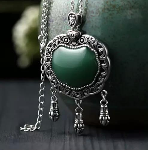 ASZHQUXIUAS Feng Shui Jade Halskette für Damen und Herren Jade Anhänger Halskette Charm 18K vergoldet Kette Retro zierliche Edelstein ASZHQUXIUAS Feng Shui Jade Halskette für Damen und Herren Jade Anhänger Halskette Charm 18K vergoldet Kette Retro zierliche Edelstein von ASZHQUXIUAS