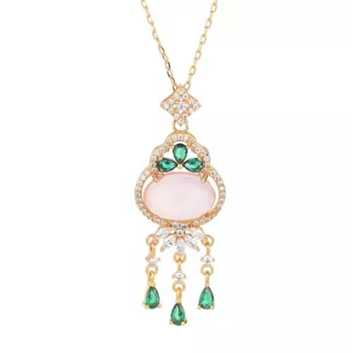 ASZHQUXIUAS Feng Shui Jade Halskette für Damen und Herren Jade Kristall Anhänger Halskette Charm 18K vergoldet Kette Blume zierliche Edelstein ASZHQUXIUAS Feng Shui Jade Halskette für Damen und Herren Jade Kristall Anhänger Halskette Charm 18K vergoldet Kette Blume zierliche Edelstein von ASZHQUXIUAS