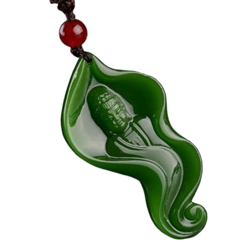 ASZHQUXIUAS Feng Shui Jade Halskette für Damen und Herren Natürliche Hetian Jade Guanyin Halskette, Jadeit Jaspis Anhänger, Wohlstand Geld Glück Talisman for Unisex 1 Stk von ASZHQUXIUAS