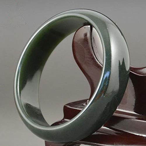 ASZHQUXIUAS Grünes Jade Armband, Chinesisches Armband, Jade Armband Naturgras Grün Achat Chalcedon Armreif mit Box,(56mm) von ASZHQUXIUAS
