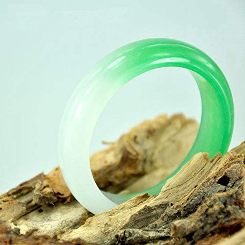 ASZHQUXIUAS Grünes Jade Armband, Jade Armband for Frauen, Jade Jade Armband Halbgrünes Rock Jade Armband mit Box,(60mm) von ASZHQUXIUAS