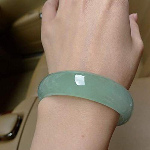 ASZHQUXIUAS Jade-Armband for Frauen, Jade-Armreif, Smaragdquarzit-Jade-Armband, hellgrünes Jade-Armband, Schmuckbox-Verpackung,(58mm) von ASZHQUXIUAS