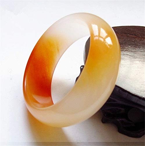 ASZHQUXIUAS Jade Armband for Frauen, Natürliches Jade Quarzit Jade Armband Gelb Weiß Jade Jade Armband,(60mm) von ASZHQUXIUAS