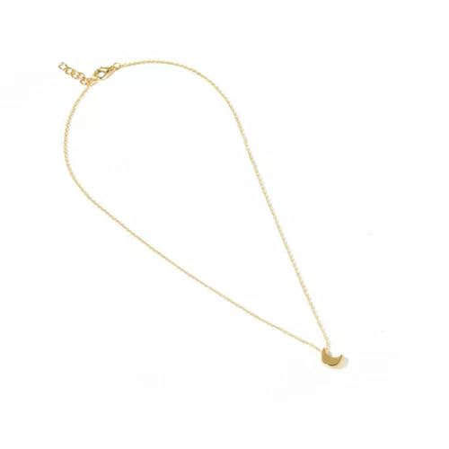 ASZHQUXIUAS Silberkette, Mode Frauen Mädchen Kette Schmuck Halskette Super einfache klassische 3D Mond Anhänger - Gold(Gold) von ASZHQUXIUAS