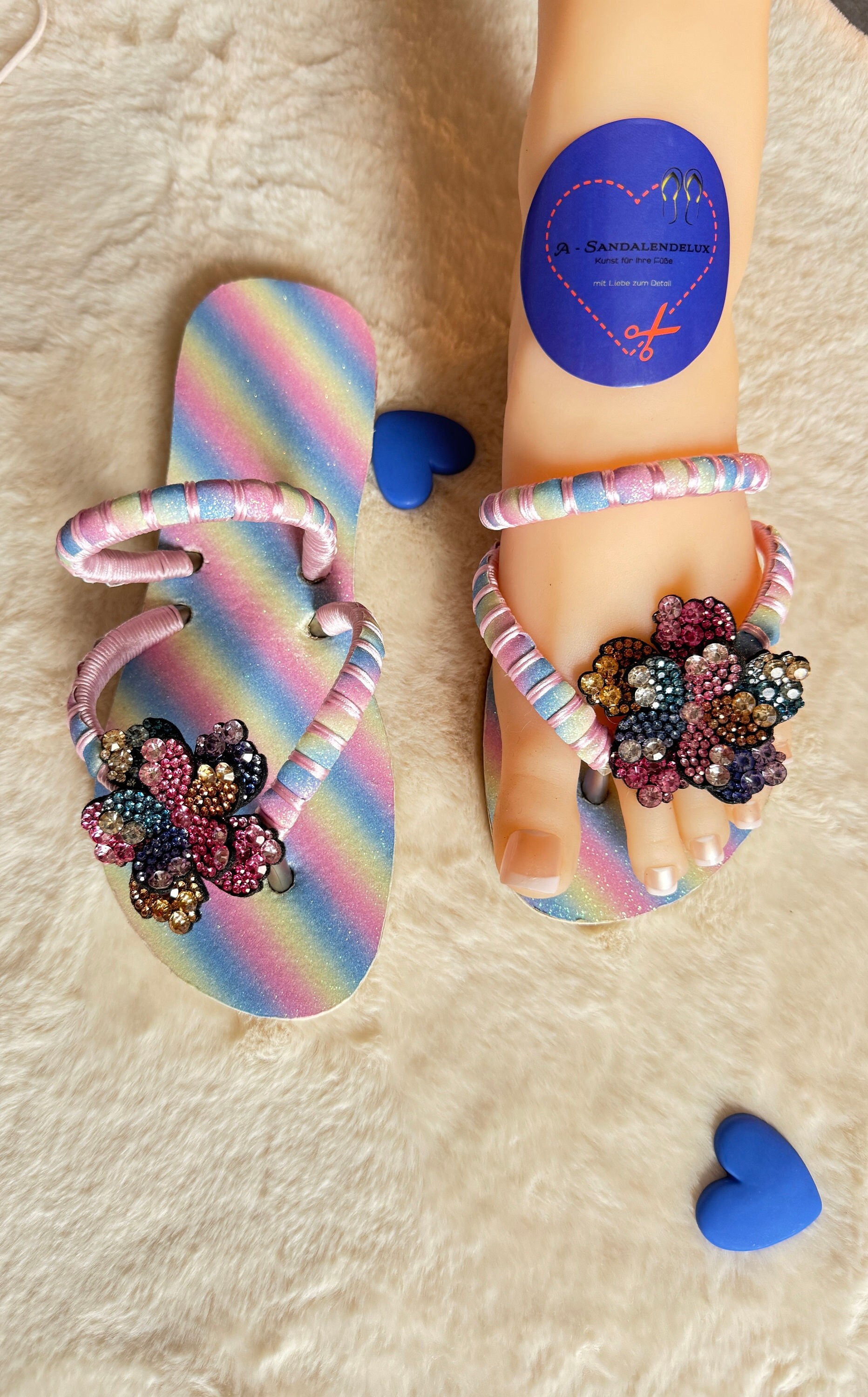 Havaianas Flat Duo, Flip-Flops, Pu Regenbogenmuster, Blumenapplikation, Doppelriemen, Handverziert, Sommer, Strand, Freizeit, Damenschuhe, Komfort Havaianas Flat Duo, Flip-Flops, Pu Regenbogenmuster, Blumenapplikation, Doppelriemen, Handverziert, Sommer, Strand, Freizeit, Damenschuhe, Komfort von ASandalendelux