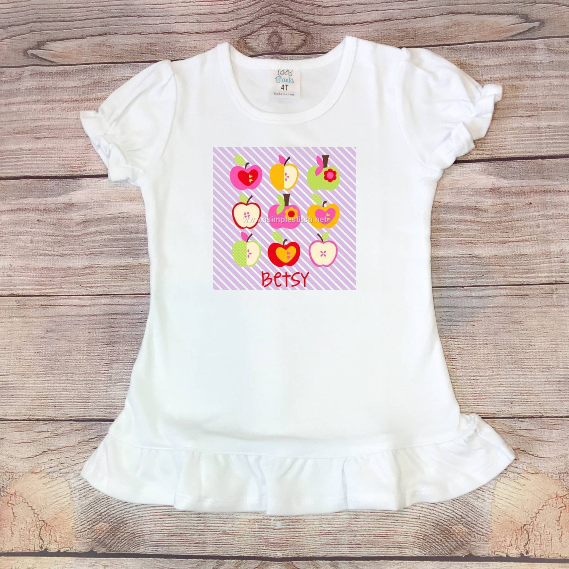 Back To School Shirt - Apfel Dutzend Personalisiertes Dtg Mädchen Back To School Shirt - Apfel Dutzend Personalisiertes Dtg Mädchen von ASimpleStitch1