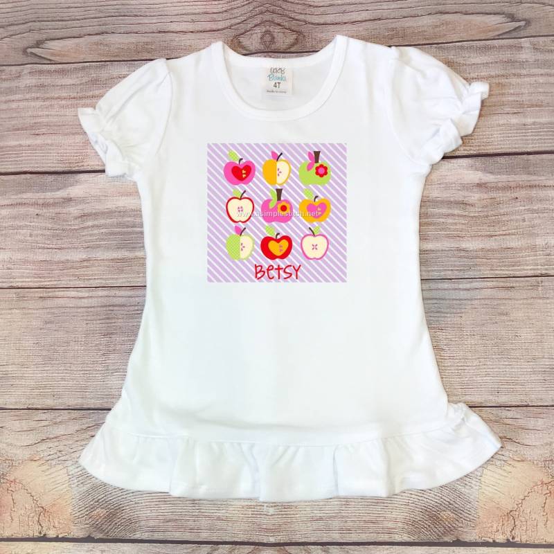 Back To School Shirt - Apfel Dutzend Personalisiertes Dtg Mädchen von ASimpleStitch1
