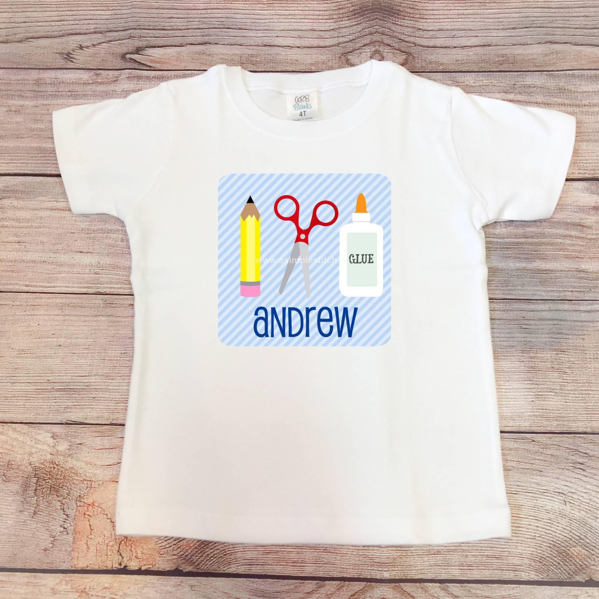 Back To School Shirt - Schulbedarf Trio Personalisiert Direkt Auf Kleidungsstück von ASimpleStitch1