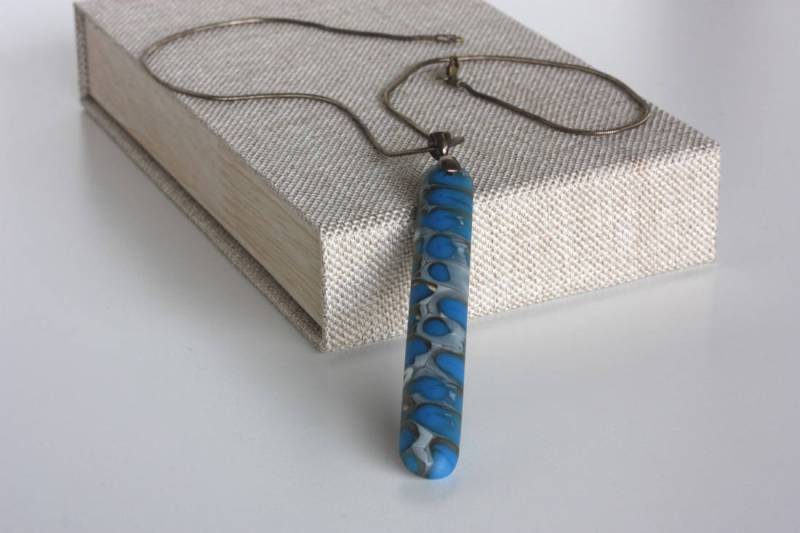 Handgemachte Warme Blaue Glas Anhänger Halskette von ASmallProduction