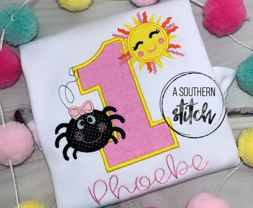 Geburtstagsshirt | Itsy Bitsy Spinne Geburtstag Sonnenschein Jede Geburtstagszahl von ASouthernStitchMS