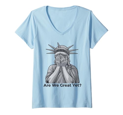 Damen Anti-Trump Sind wir Schon großartig? T-Shirt mit V-Ausschnitt von AT Liberal Designs