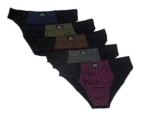 AT 5er Pack Herrenslips Slip Set Männer Unterwäsche aus 100% Baumwolle schwarz, Gr. 4, 5, 6, 7, 8, 9, 10, 12 (7=XL) von AT