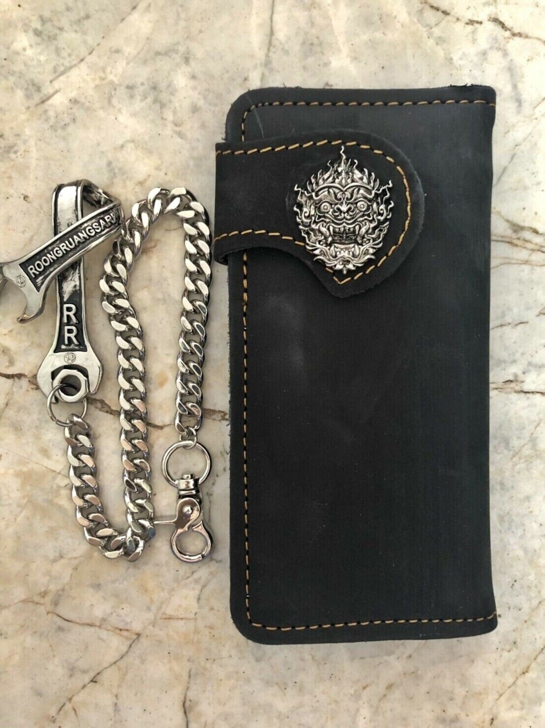 Kette Portemonnaie Handmade Leder Biker Walltet Herren Bifold Motorrad Jahrestag Geschenk Für Ihn Männer Papa von AT7777