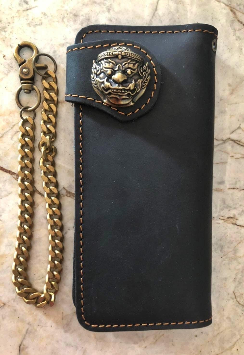 Kette Portemonnaie Handmade Leder Biker Walltet Herren Bifold Motorrad Jahrestag Geschenk Für Ihn Männer Papa von AT7777