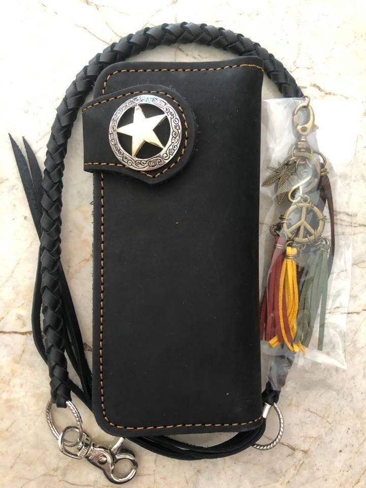 Kette Portemonnaie Handmade Leder Biker Walltet Herren Bifold Motorrad Jahrestag Geschenk Für Ihn Männer Papa von AT7777