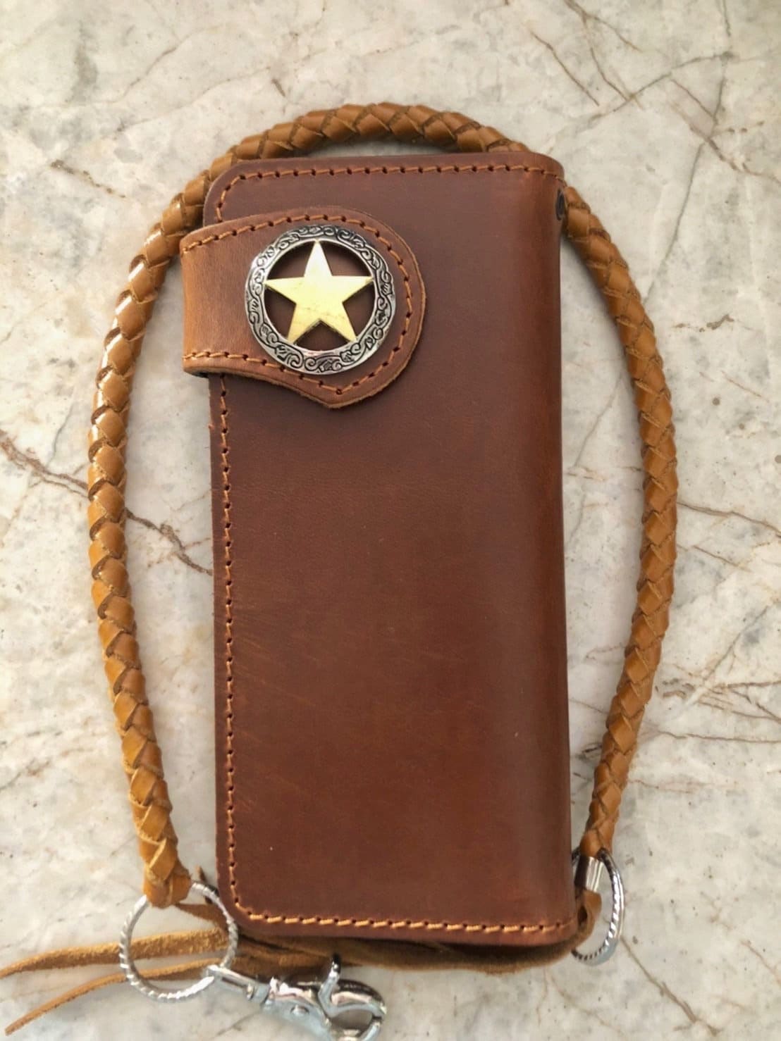 Kette Portemonnaie Handmade Leder Biker Walltet Herren Bifold Motorrad Jahrestag Geschenk Für Ihn Männer Papa von AT7777