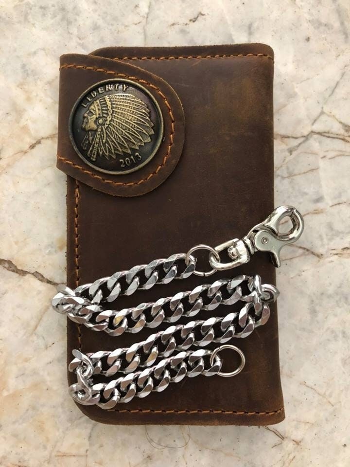 Kette Portemonnaie Handmade Leder Biker Walltet Herren Bifold Motorrad Jahrestag Geschenk Für Ihn Männer Papa von AT7777