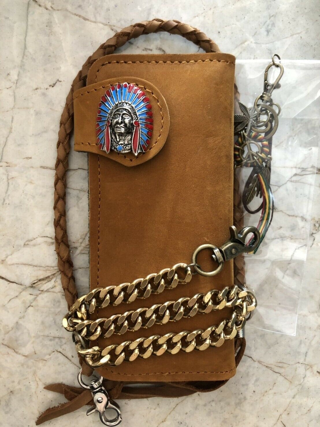 Kette Portemonnaie Handmade Leder Biker Walltet Herren Bifold Motorrad Jahrestag Geschenk Für Ihn Männer Papa von AT7777