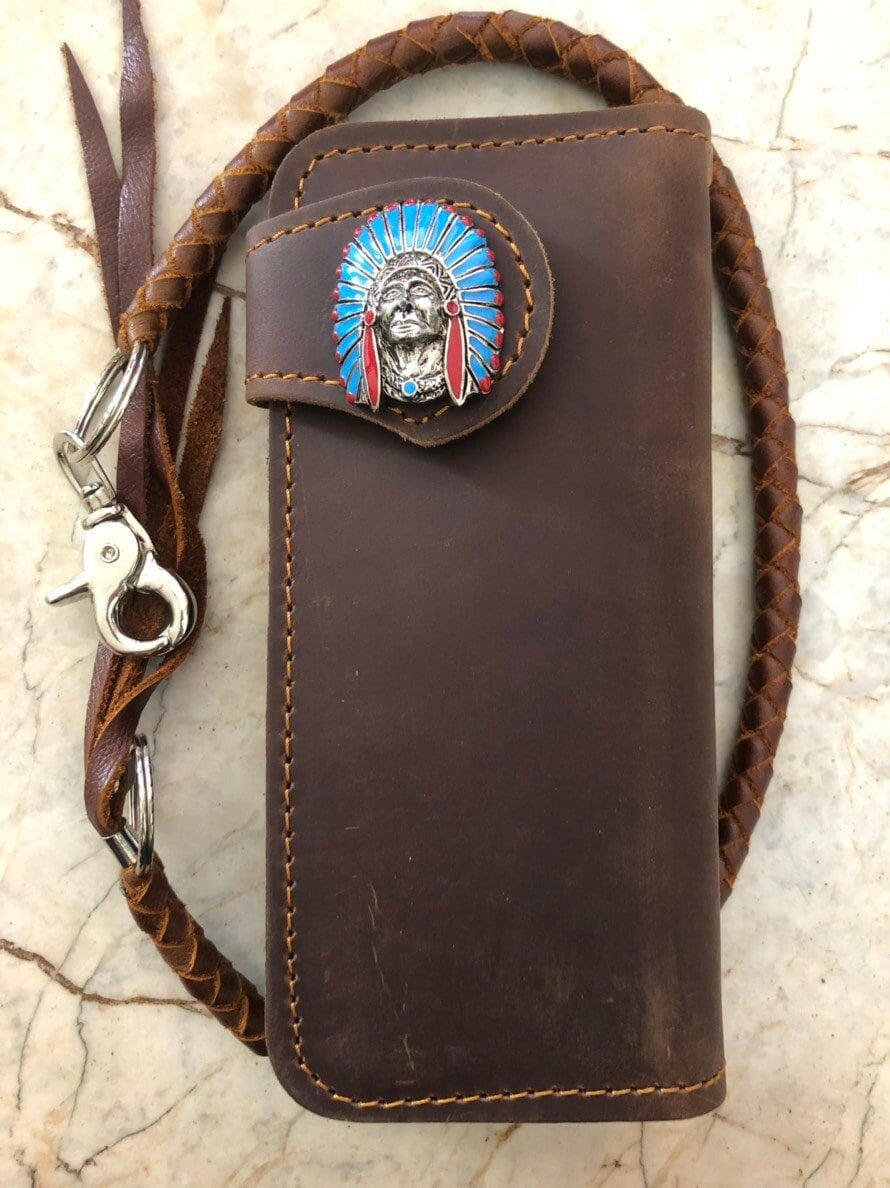 Kette Portemonnaie Handmade Leder Biker Walltet Herren Bifold Motorrad Jahrestag Geschenk Für Ihn Männer Papa von AT7777