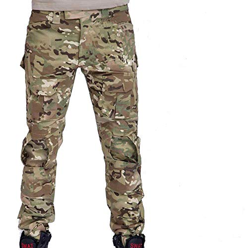 ATAIRSOFT Männer Kampfhose Armee Militärische Taktische Airsoft Paintball Schießen BDU Hose mit Knieschützern MC L von ATAIRSOFT