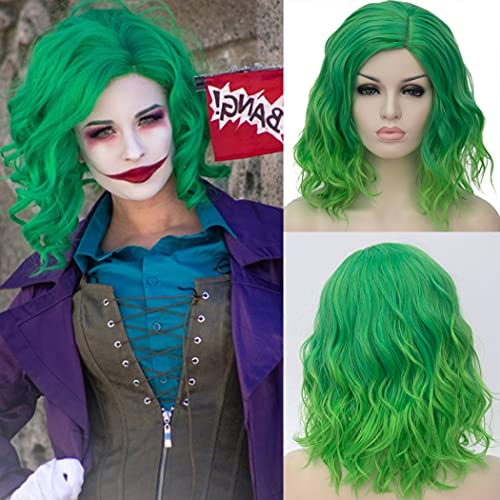 ATAYOU Damen Kurze Grün Cosplay Perücke GrüneBob Perücken Für Frauen St Particks Tag Fastnacht Fasching Halloween Kostüm (Grün) von ATAYOU
