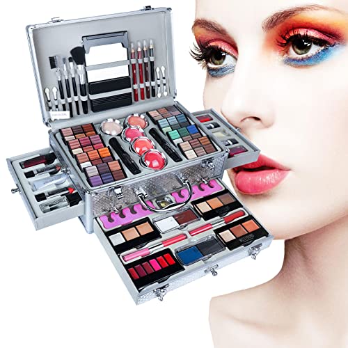 102 Farben Makeup Set, Cosmetics Schminkkassette, Kosmetik Eyeshadow Palette, mit Concealer, Gesicht Puder, Rouge, Lippenstift, Augenbrauenpuder und Eyeliner von ATB-GIFT