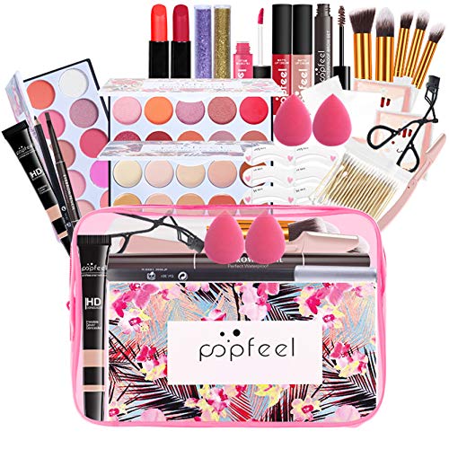 28 Stück Make Up Set, Schminkkoffer gefüllt, kinderschminke set mädchen, Lidschatten Makeup Paletten Mischen Matt und Schimmer mit Lipgloss von ATB-GIFT