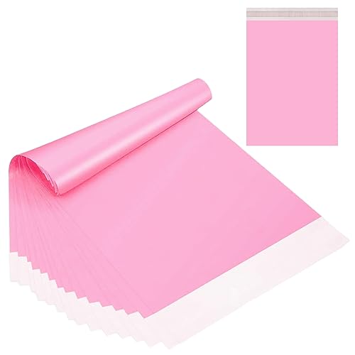 ATBEAMEN 50 Stück rosa Versandtaschen aus Poly-Kunststoff, selbstklebend, 27,9 x 41,9 cm, wasserdichte Poly-Kunststoff-Umschläge, Versandtaschen, Verpackungsbeutel, Poly-Paketbeutel von ATBEAMEN