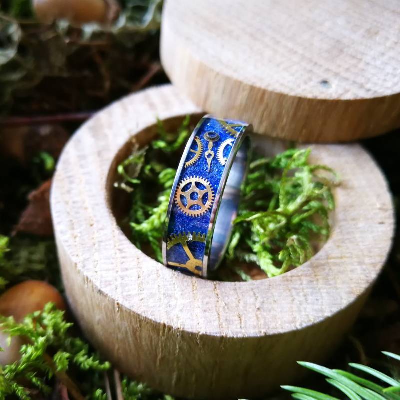 Unikat Handgefertigter Titanring "Time" von ATDesignStudio